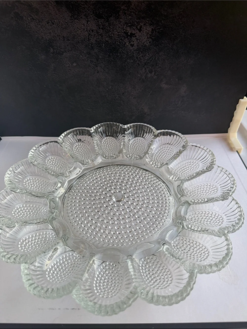 Clear Glass Scalloped Serving Platter